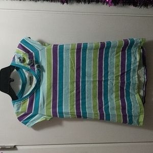 Basic Editions Girls Size 10/12 Striped Multicolor Top